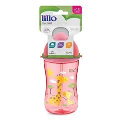 Copo De Transição Cantil Com Canudo Antivazamento Rosa Lillo
