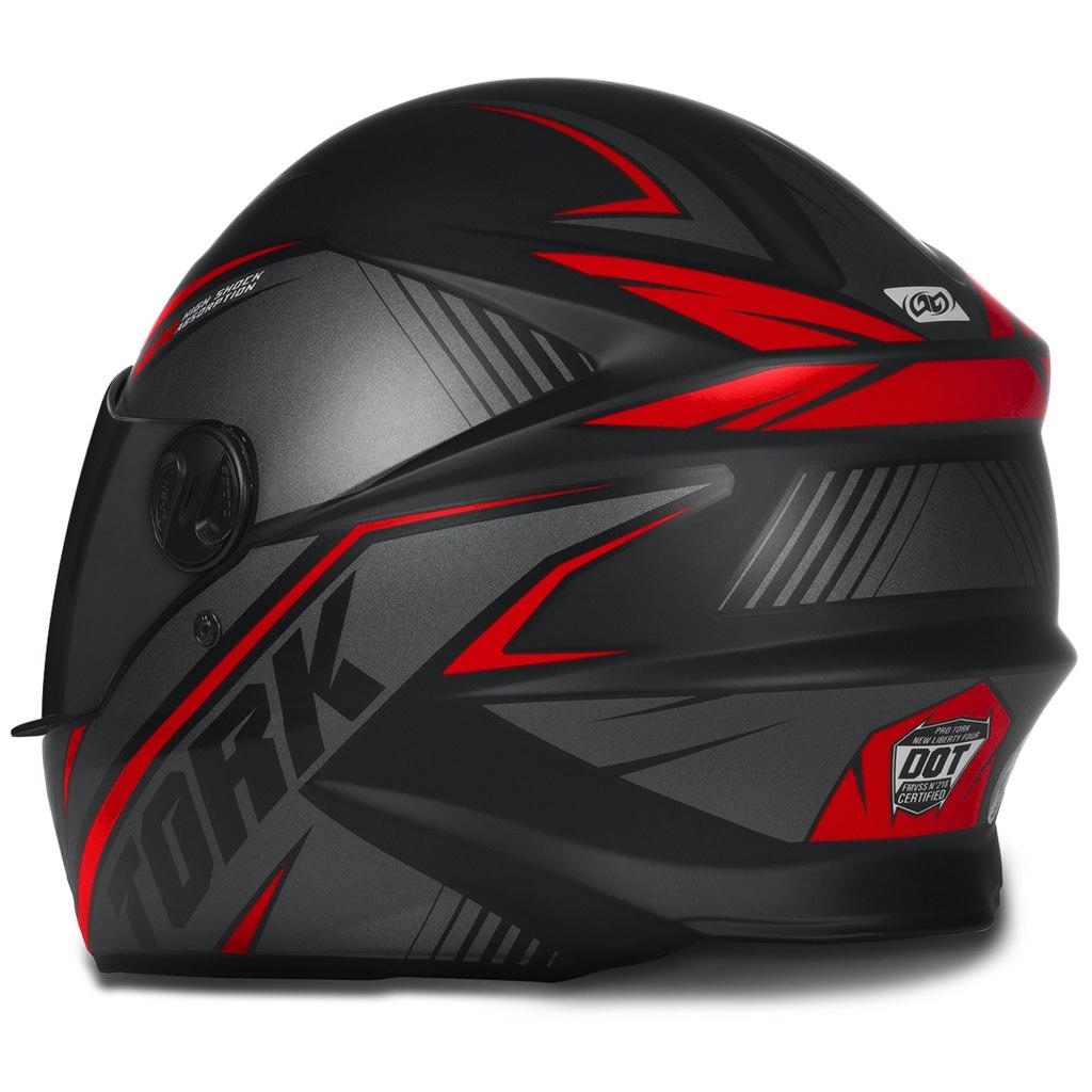 Capacete Feminino R8 PRO Vermelho Tam. 60 Com Viseira Fumê