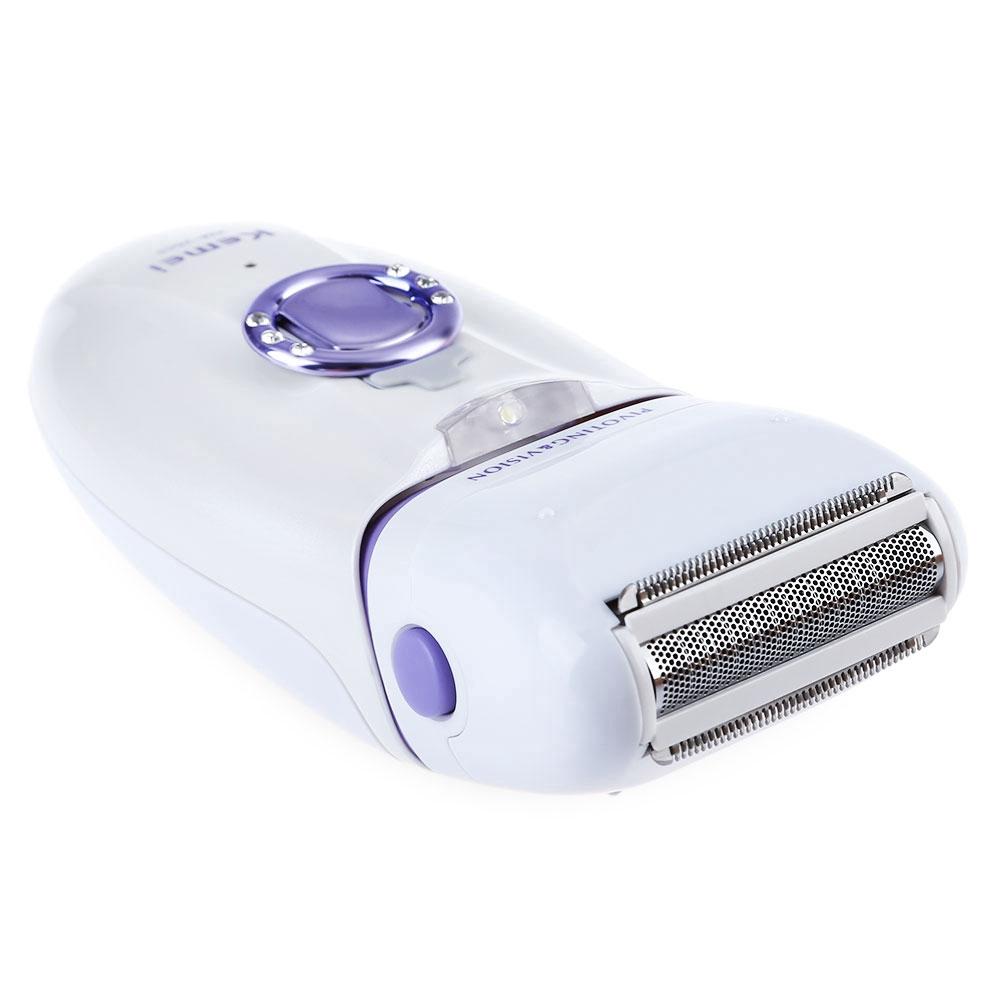 Kemei 2 Em 1 Depilador Elétrico Depilatório Recarregável Km-2668 Removedor De Cabelo Feminino Facial Corporal