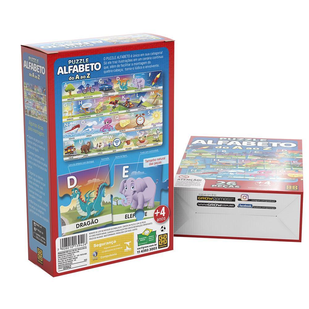 Puzzle 26 Peças Alfabeto Do A Ao Z