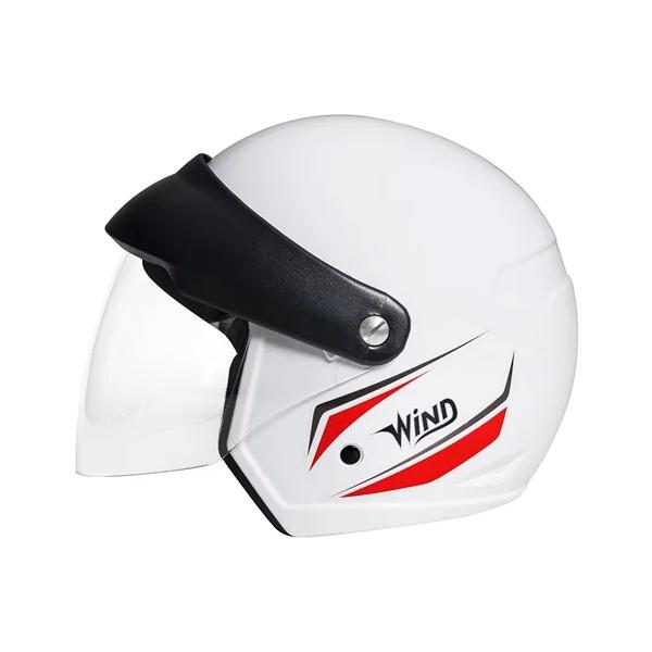 Capacete Aberto Taurus Wind Visor Branco E Vermelho Com Viseira Acoplada