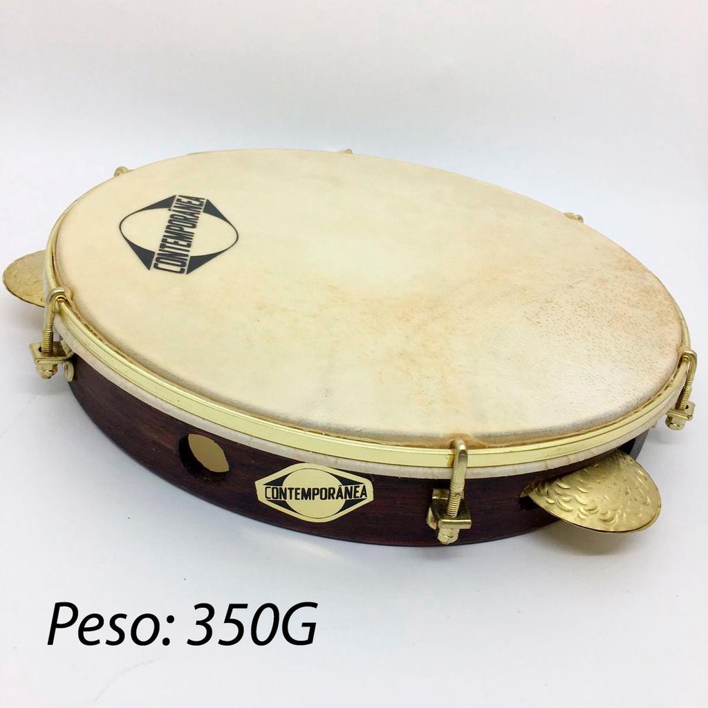 Pandeiro Contemporânea 10 Pol Luthiearia Choro Md Pele Animal Tarraxa Dourada Profissional- 27cll