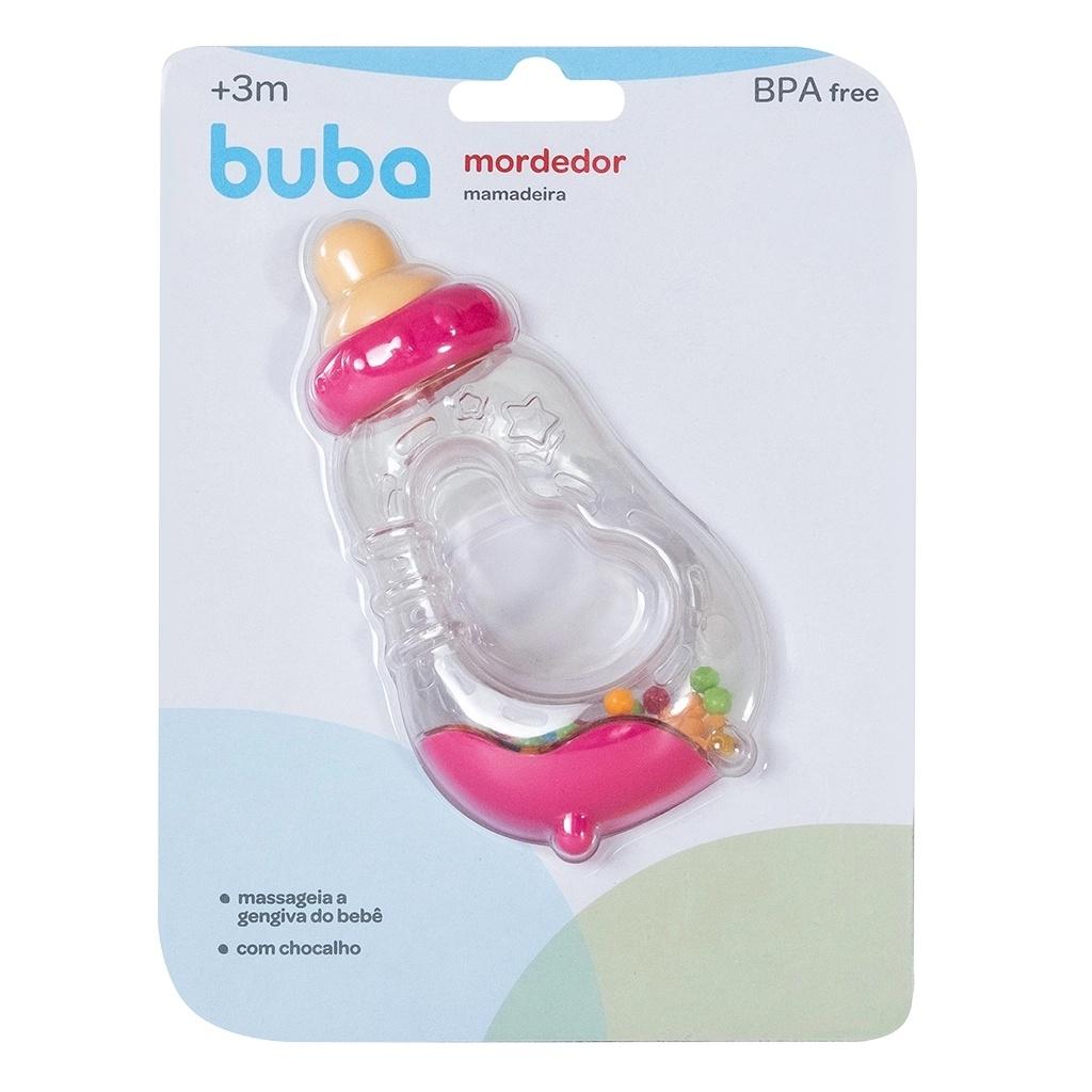Mordedor E Chocalho Mamadeira Rosa - Buba