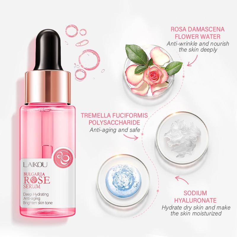 Laikou Bulgaria Rosa Branqueadora Para Remover Acne Darkspot Essência De Elevação 17ml