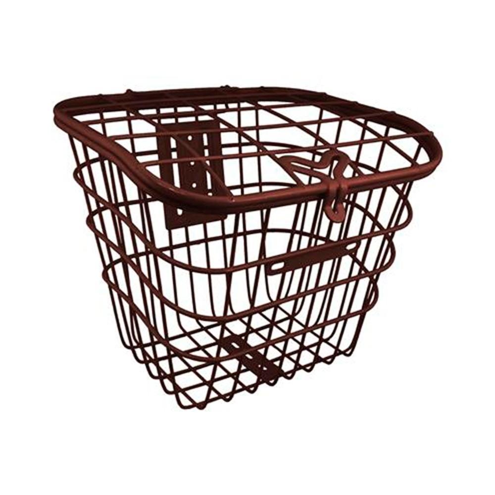 Cesta De Bicicleta Vazada 26 Oval Com Tampa Estilo Retrô
