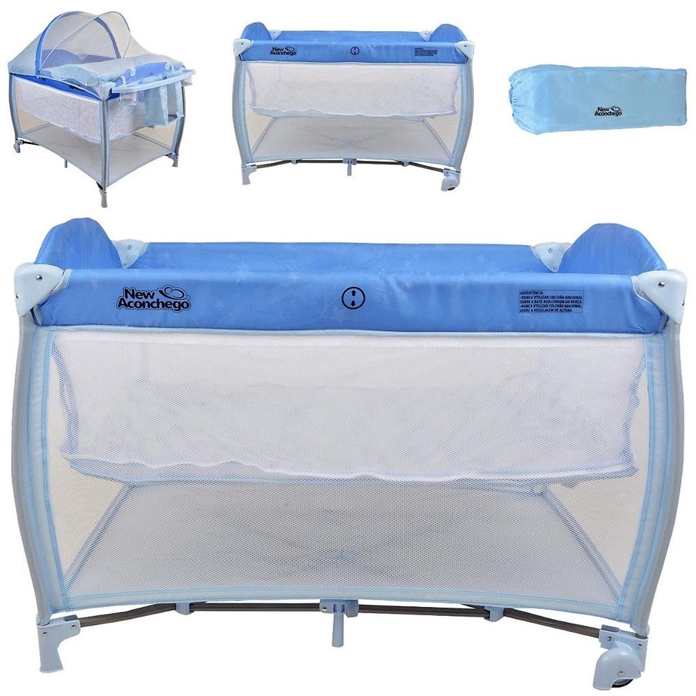 Berço Cercado Desmontavel Burigotto New Aconchego Blue