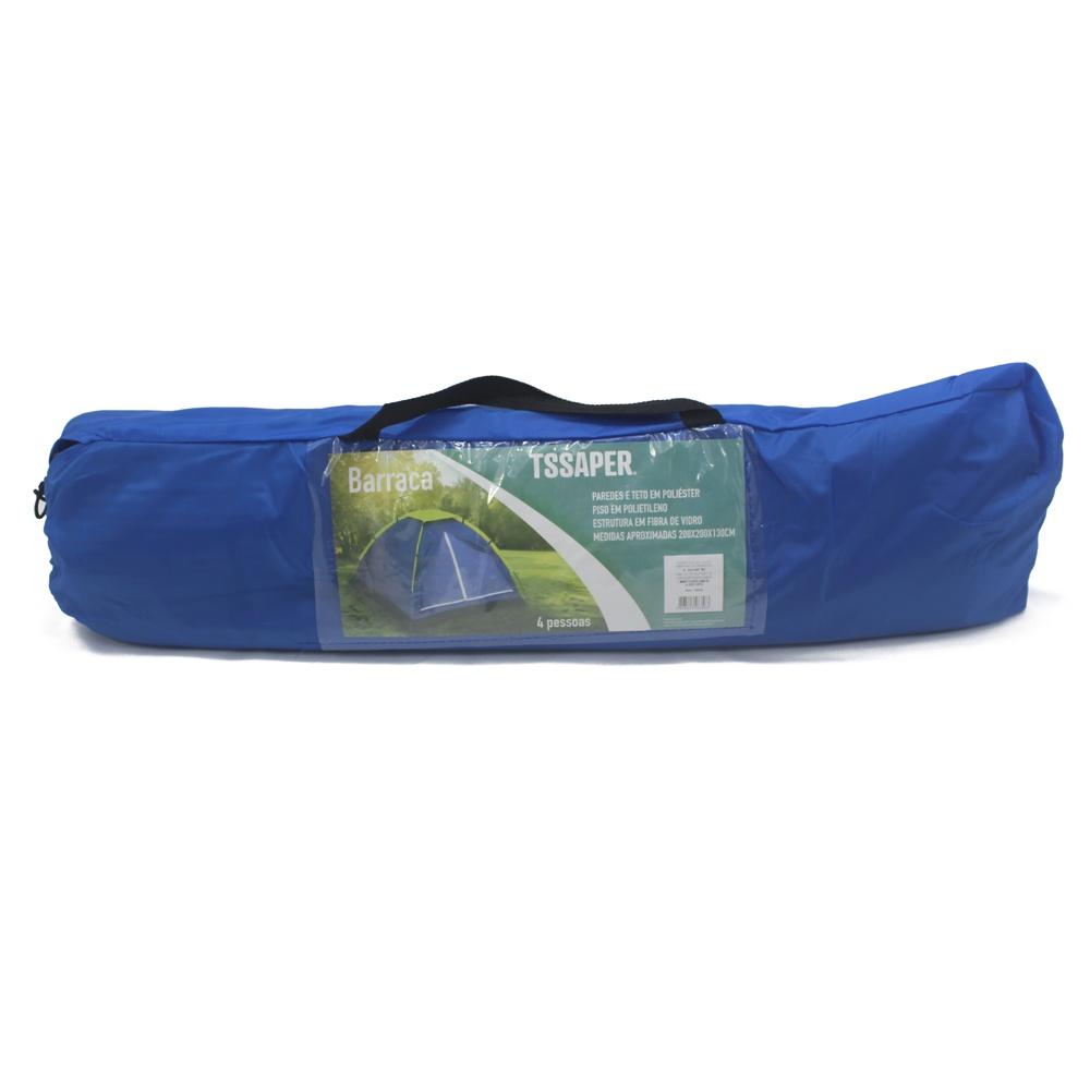 Barraca Camping Iglu Tenda Até 4 Pessoas 200x200x130cm Cor Azul Tssaper