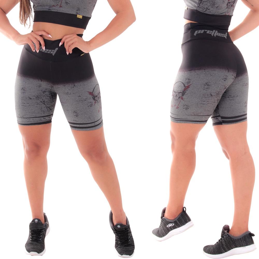 Bermuda Fitness Mescla Sublimada Short Legging Academia Malhar