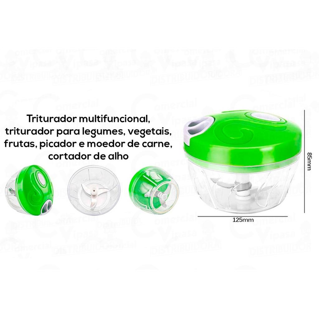 Mini Processador Manual De Alimentos De 200 - 500ml Triturador Com 3 Lâminas Super Resistente