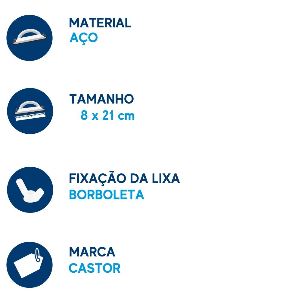 Lixadeira Manual Aço 08x21cm - Castor