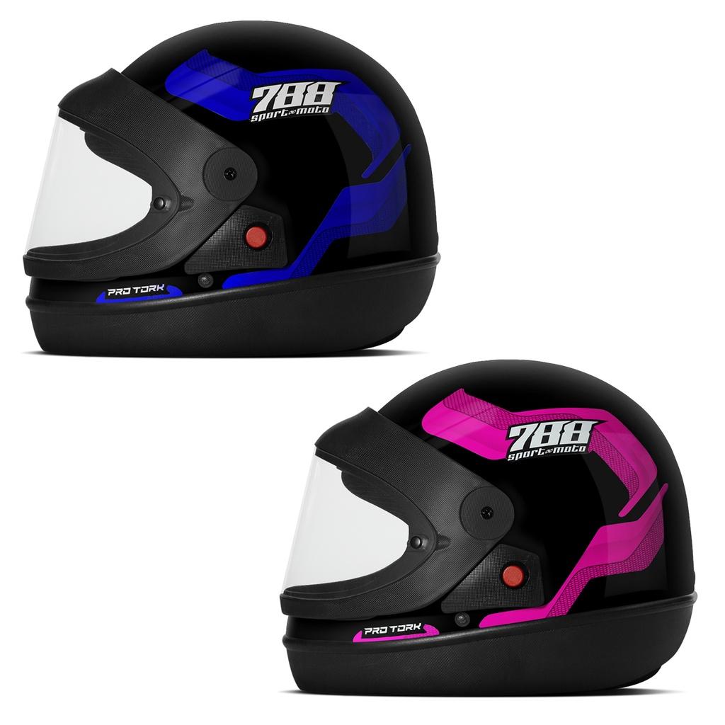 Capacete PRO Tork Sport Moto 788 2 Unidades Azul (kit)