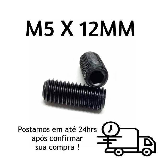 Parafuso Allen Sem Cabeça M5 X 12mm Oxidado Preto