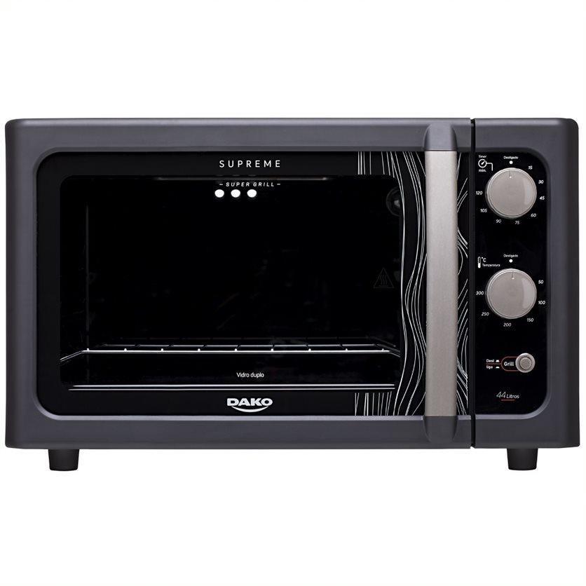 Forno De Bancada Elétrico Dako Supreme Preto 44 Litros Com Grill Dourador - 127v