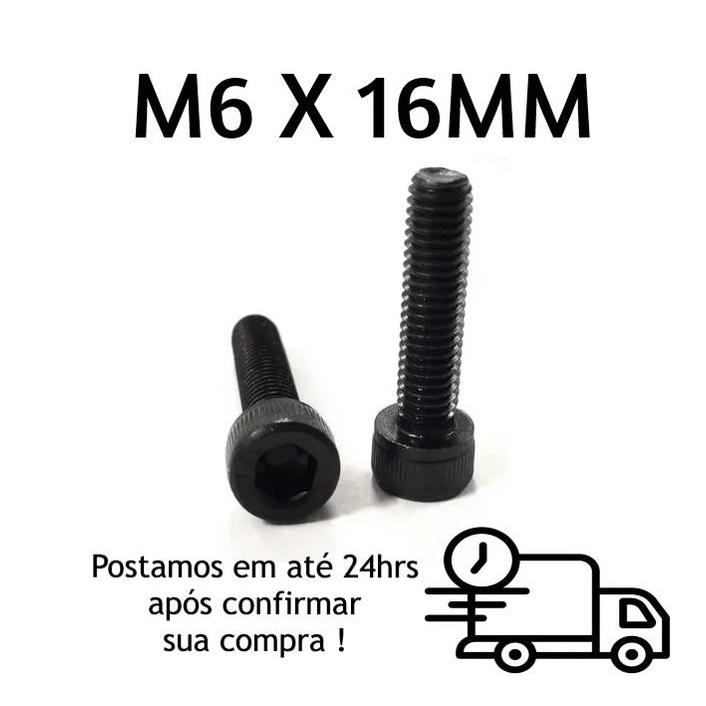 Parafuso Allen Cilíndrica M6 X 16mm Oxidado Preto