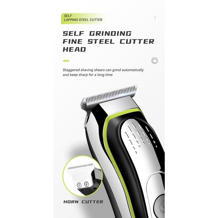 Aparador De Cabelo Kemei Profissional Elétrico Barba Multifuncional Barbeador Cortador Display Lcd