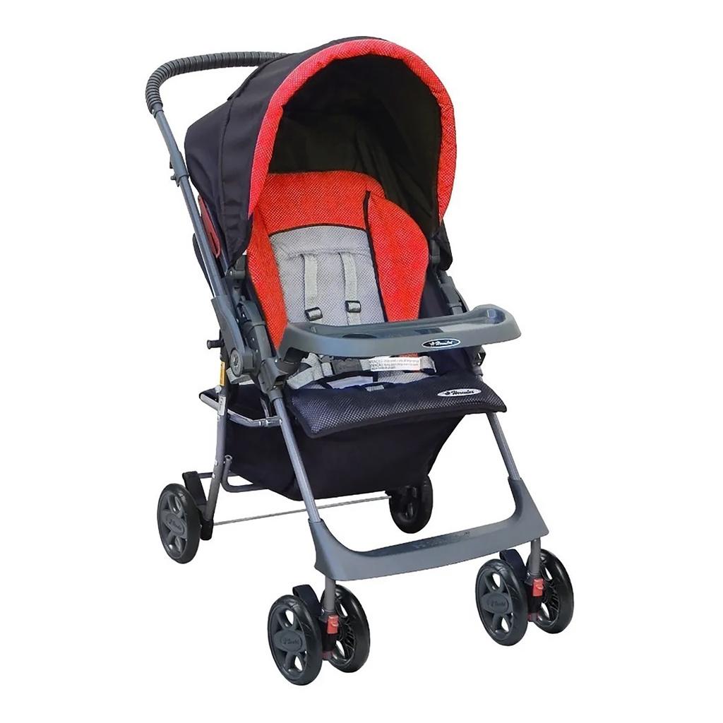 Carrinho De Bebê Topázio Para Passeio Reclinável E Dobravel Com 5 Posição Até 15kg Bandeja Removível Com Cabo Reversível