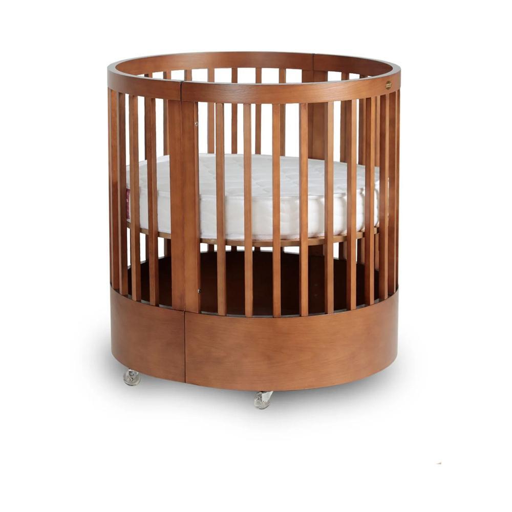Berço Redondo Evolutivo 3 Em 1 Wave Mel Mini Berço + Mini Cama Mdf/madeira