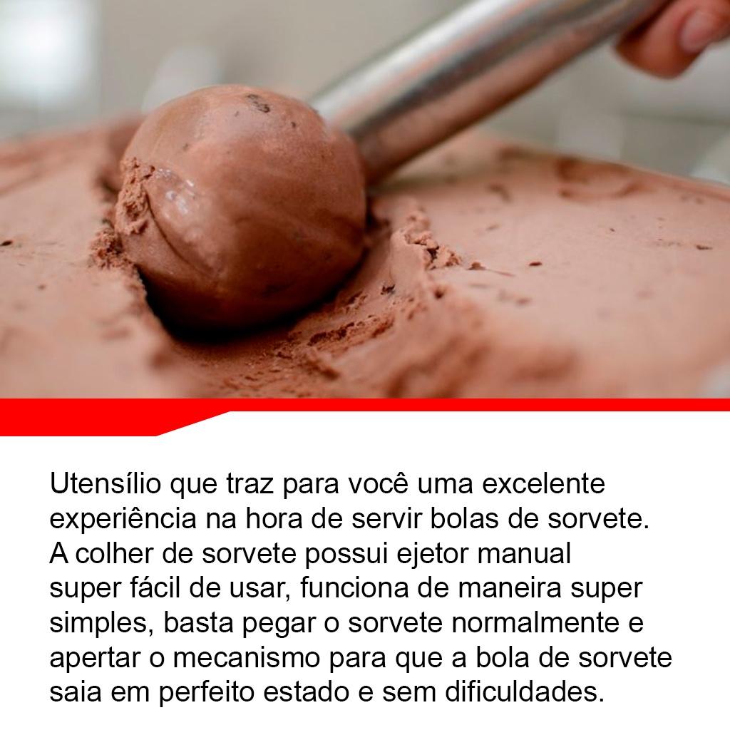 Concha Colher Pegador De Sorvete Bola Em Aço Inox Cromado 21cm