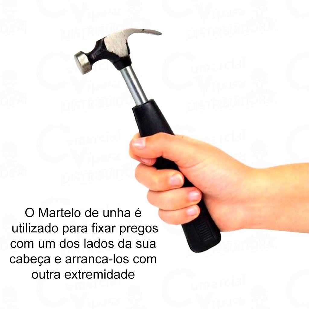 Martelo Unha Cabo Metal Emborrachado Hobby Profissional Vários Tamanhos A Escolha Multiuso