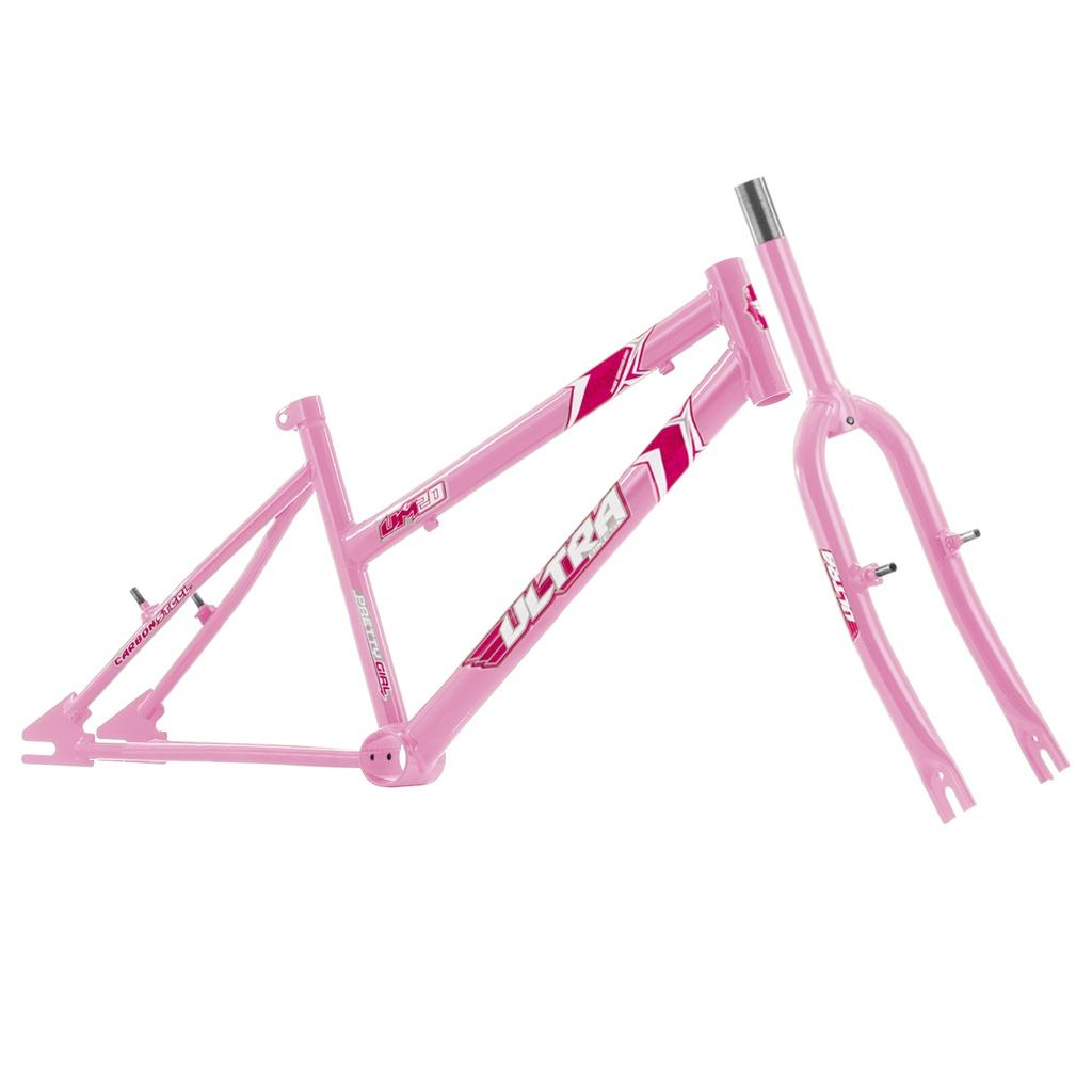 Quadro Aro 20 ULTRA Bikes Em Aço Carbono Com Garfo Feminino