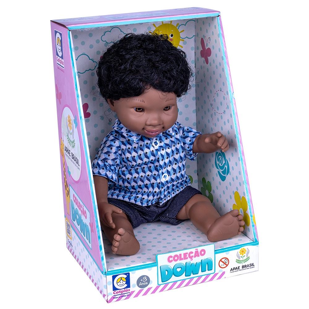 Boneca Colecao Down Menino Negro Cotiplas