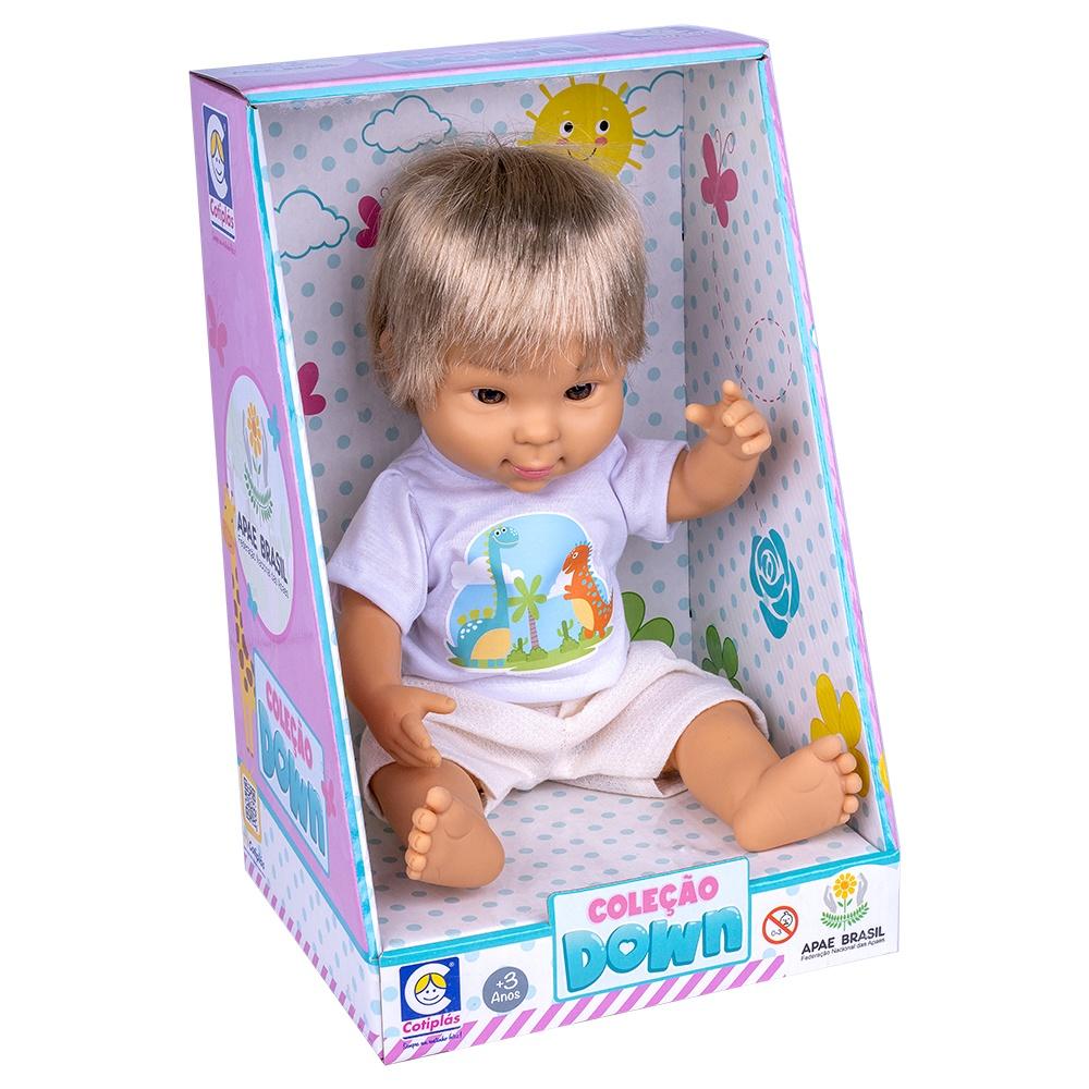 Boneca Coleção Down Menino Loiro Licenciado Apae Cotiplás