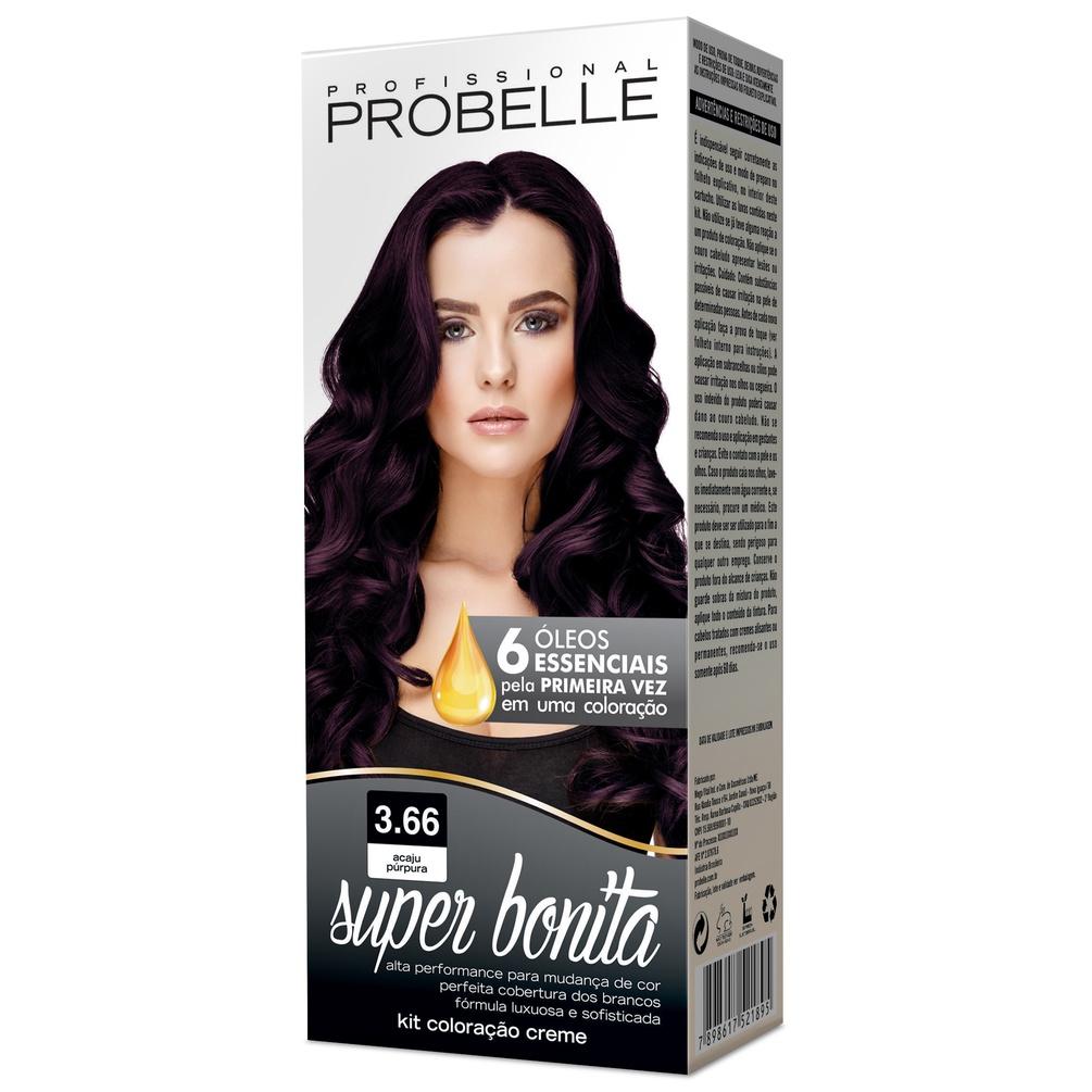 Coloração Super Bonita 50g 3.66 - Acaju Púpura Probelle