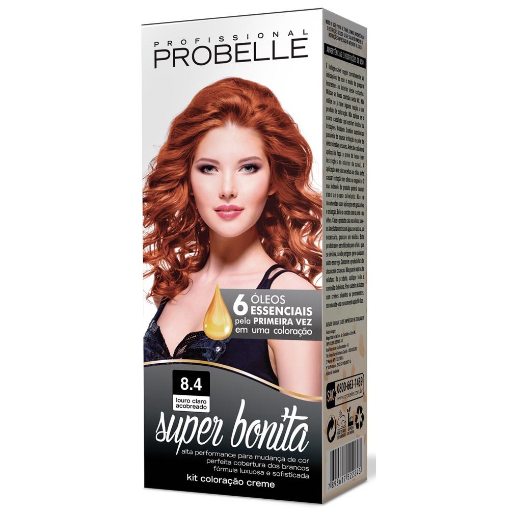Coloração Super Bonita 8.4 - Louro Claro Acobreado Probelle