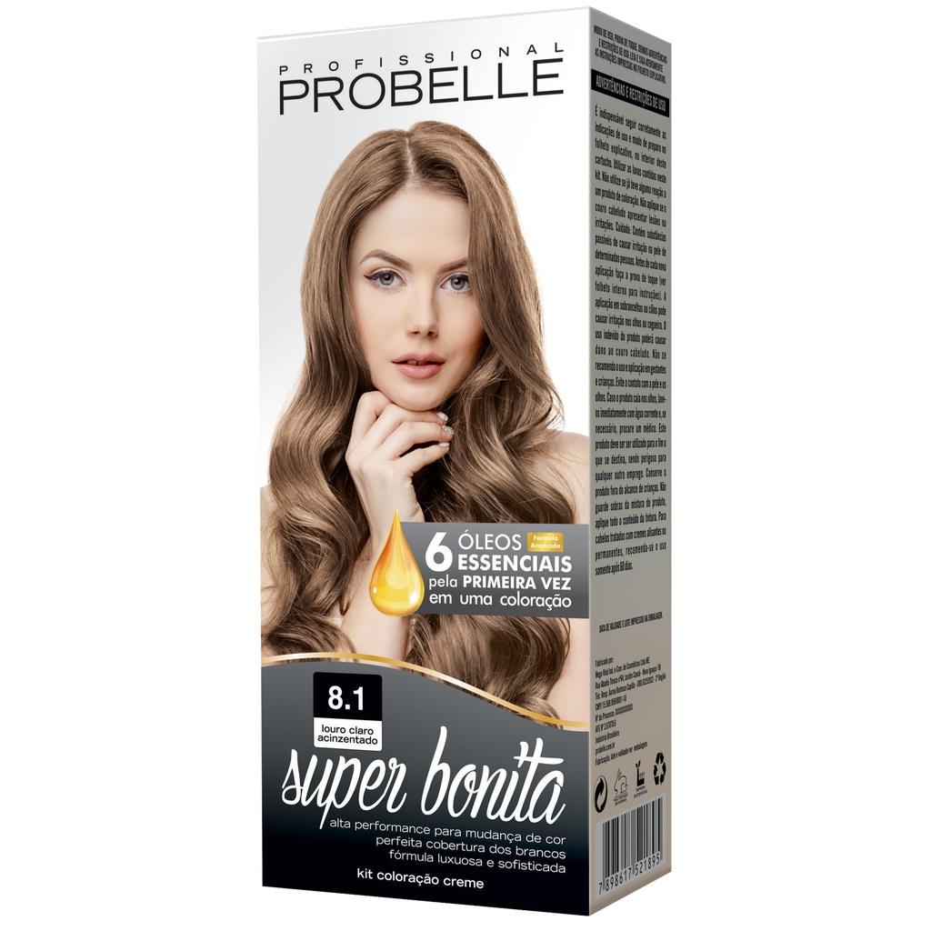Coloração Super Bonita 8.1 Louro Claro Acinzentado - Probelle