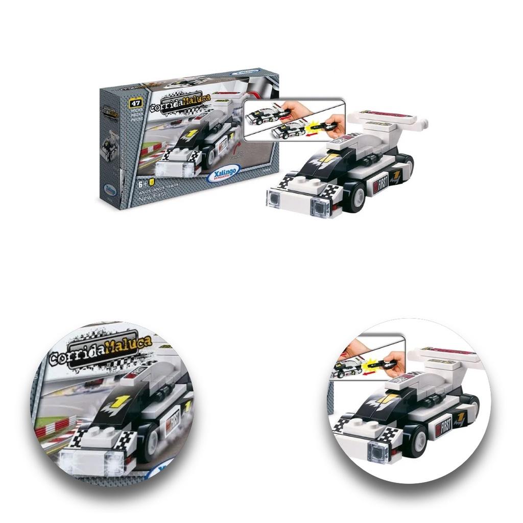 Carrinho Brinquedo De Montar Corrida Maluca New First 47 Peças Xalingo - 1015.4