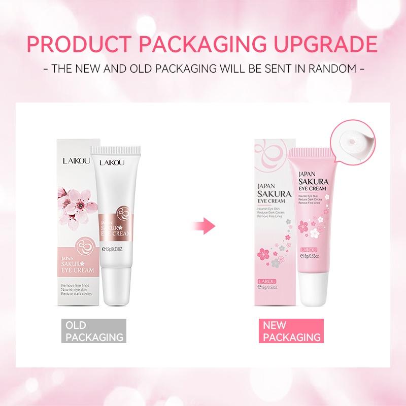 Laikou Sakura Creme Para Os Olhos Reduzir Bolsas Círculos Escuros Rugas Firmador Levantamento Reparo Da Pele Cuidados
