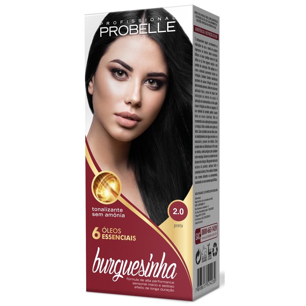 Tonalizante Sem Amônia Burguesinha Probelle 2.0 Preto Probelle