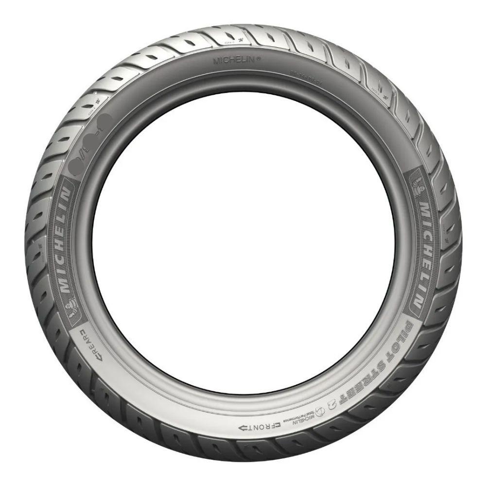 Pneu Moto Michelin Pilot Street 2 Dianteiro 80/100-18 47S Sem Câmara Cg 125 150 160