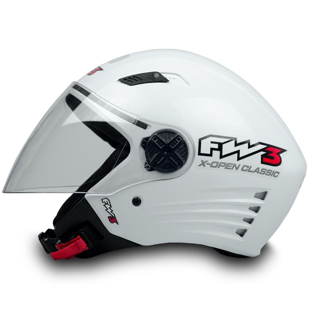 Capacete Para Moto Fw3 Com Viseira X Open Classic Brilhante Diversos Tamanhos