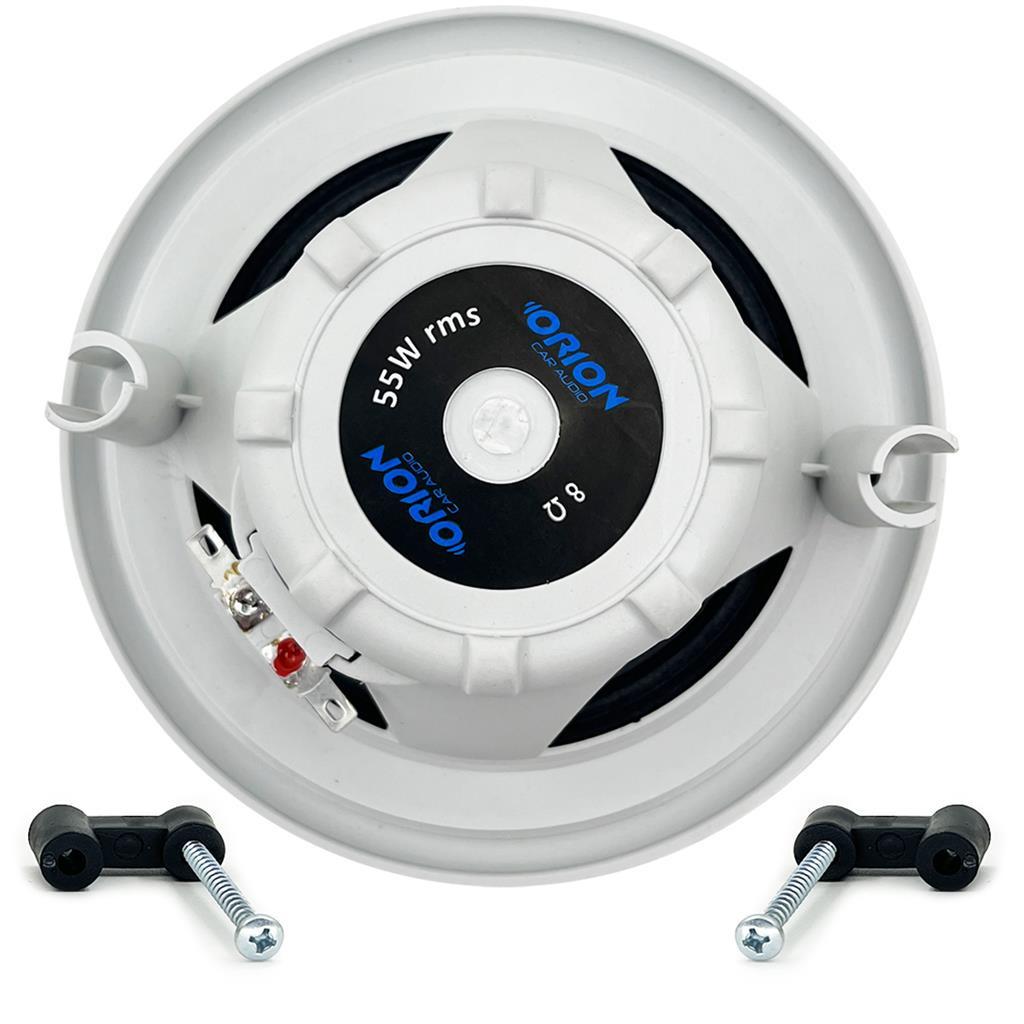 2 Caixas Som Ambiente Arandela Redonda 5pol Embutir 55w 8 Ohms Gesso Pvc Madeira