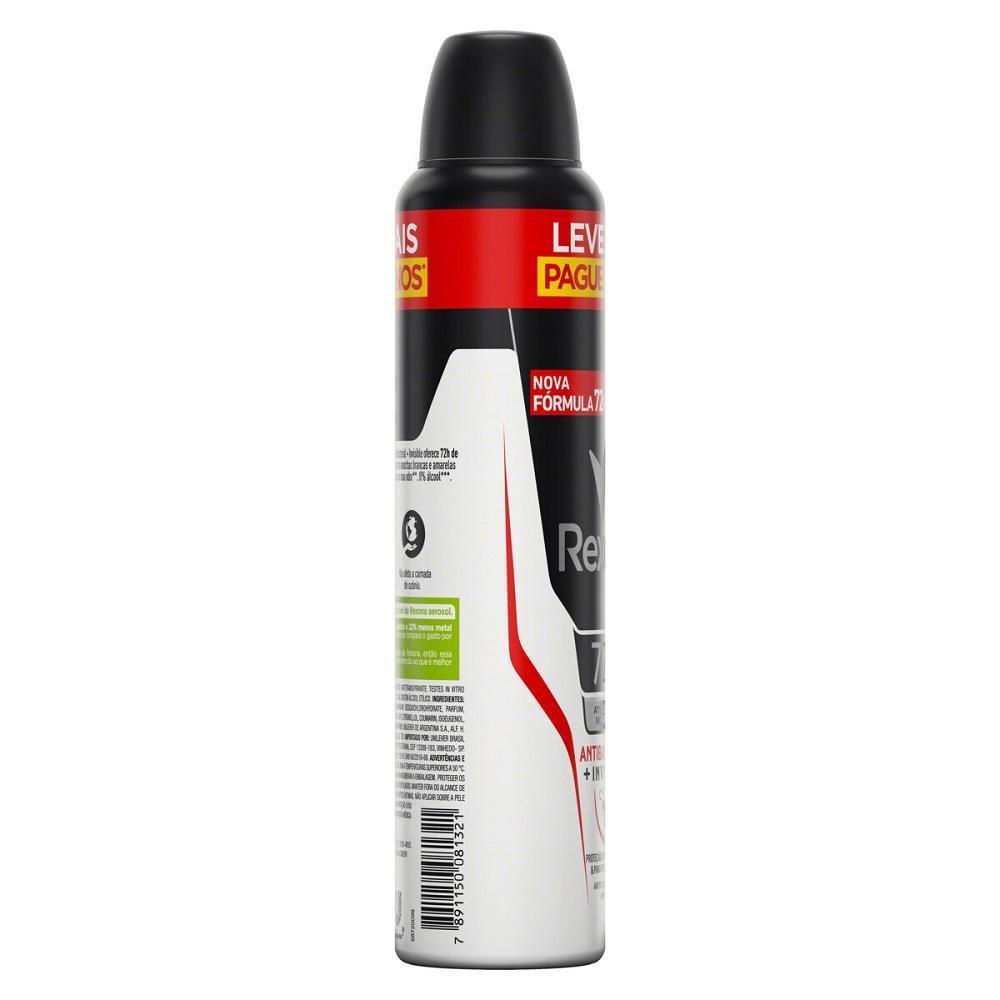 Kit 3 Desodorantes Antitranspirante Aerosol Masculino Rexona Antibacterial + Invisible 72 Horas 250ml