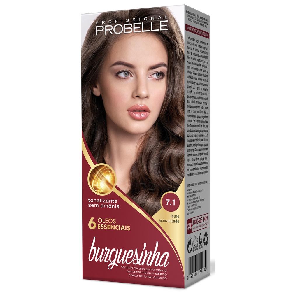 Tonalizante Burguesinha 50g 7.1 - Louro Médio Acinzentado Probelle