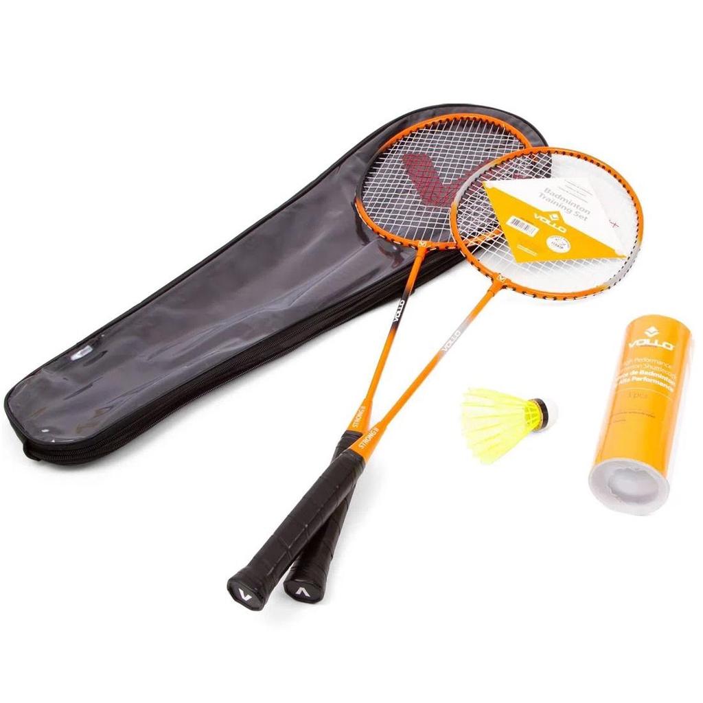 Kit Badminton Vollo 2 Raquetes + 3 Petecas + Raqueteira