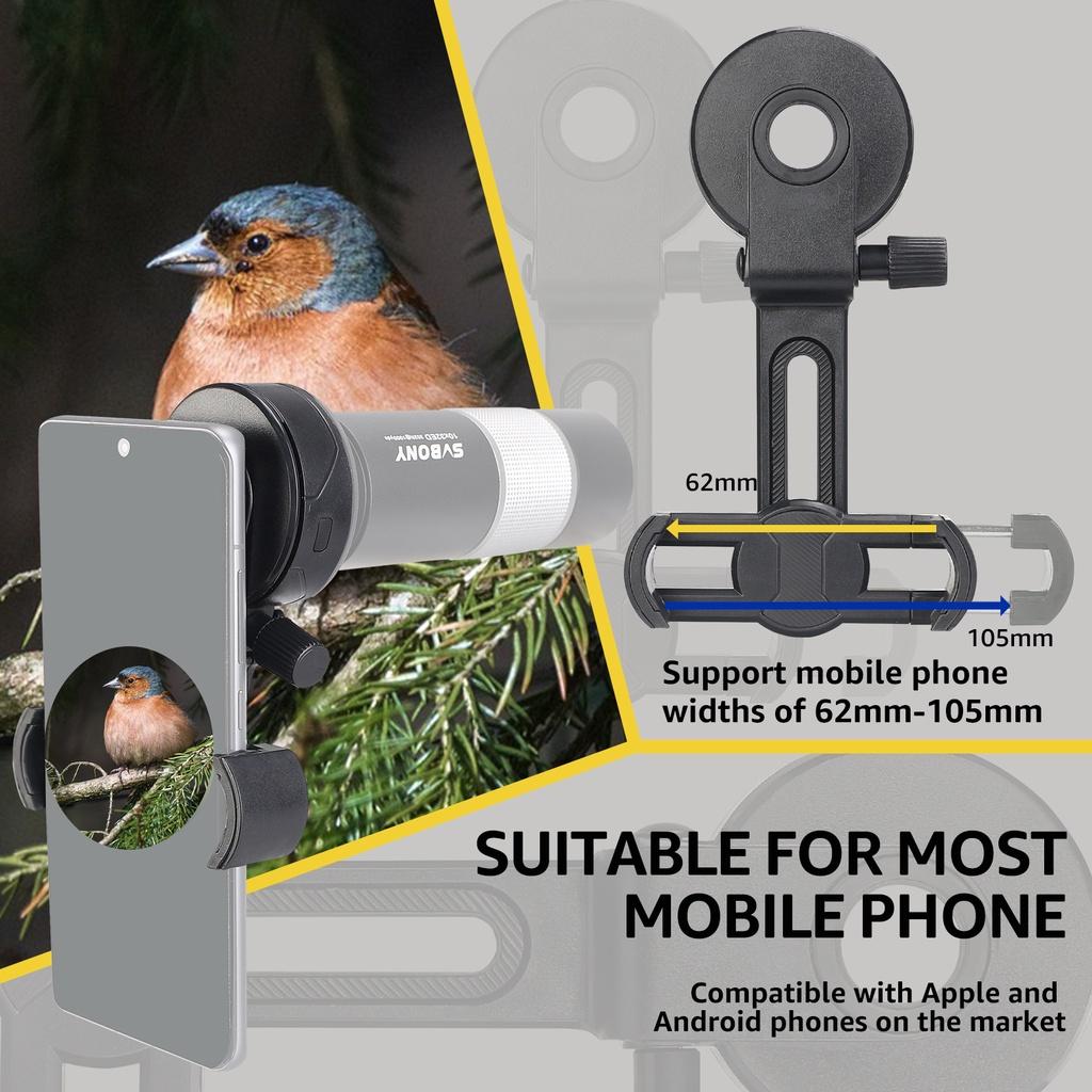 Svbony Sv218 Suporte Universal Para Adaptador De Telefone Inteligente Telescópio Binóculos Microscópio Monocular