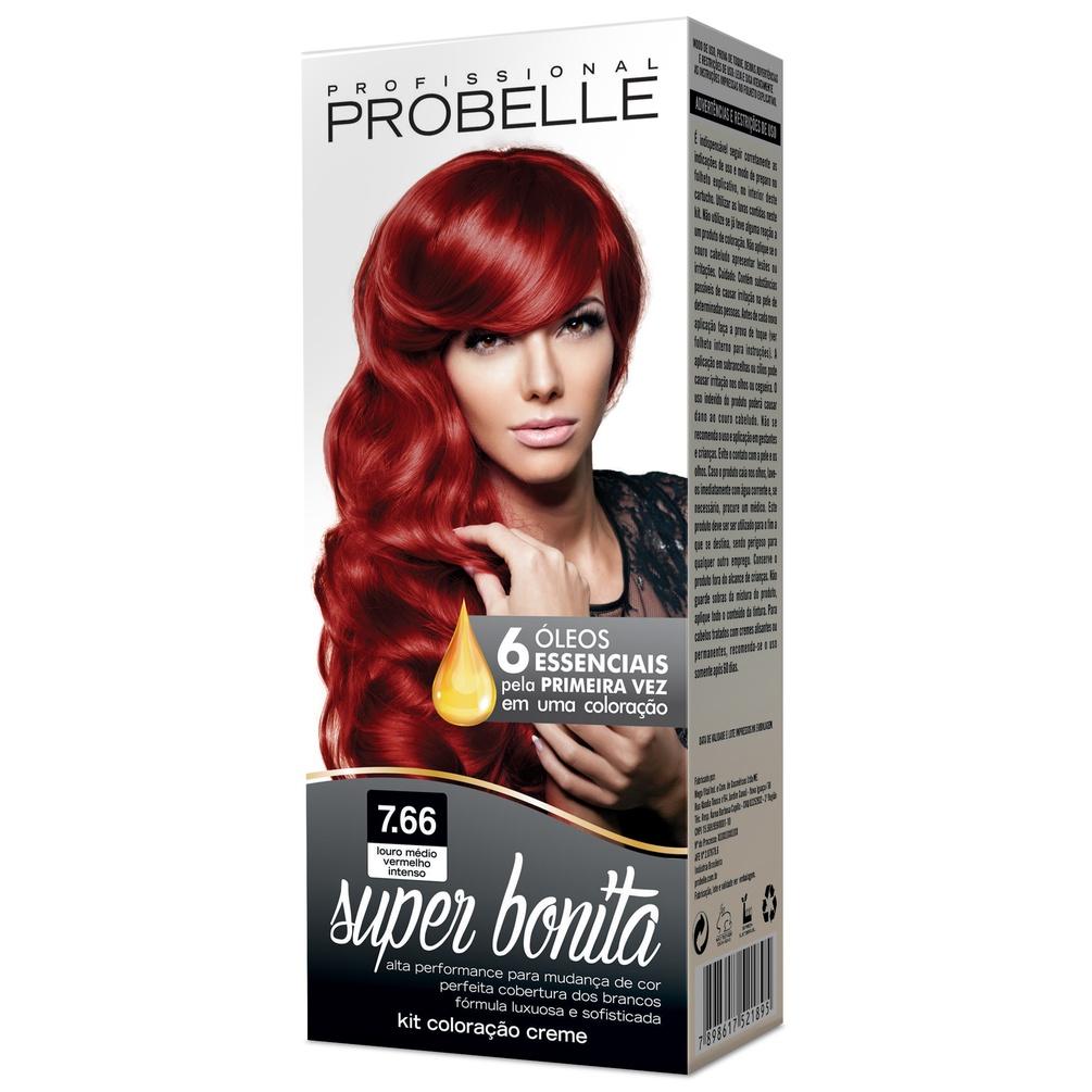 Coloração Super Bonita 7.66 - Louro Médio Vermelho Intenso Probelle
