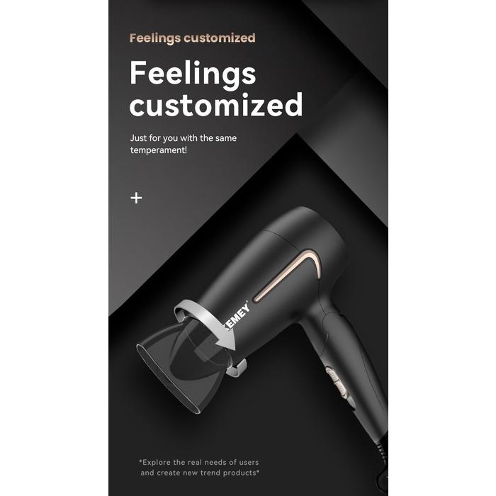 Secador De Cabelo Profissional Kemei Portátil Compacto De 1800w Ventilador Quente Ferramentas De Estilo Para Aparelho Doméstico De Baixo Ruído