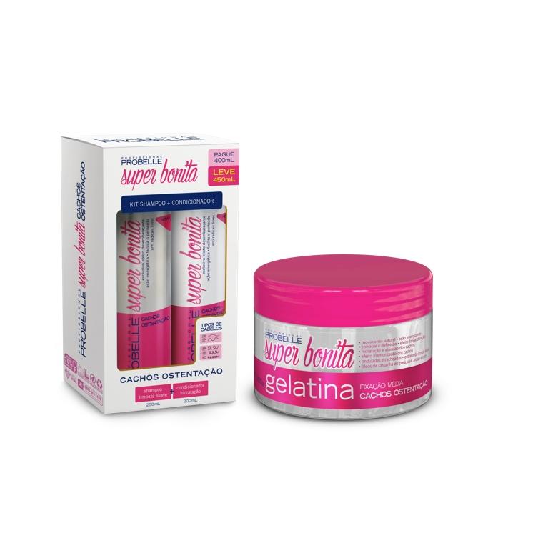 Kit Shampoo + Condicionador + Gelatina - Probelle