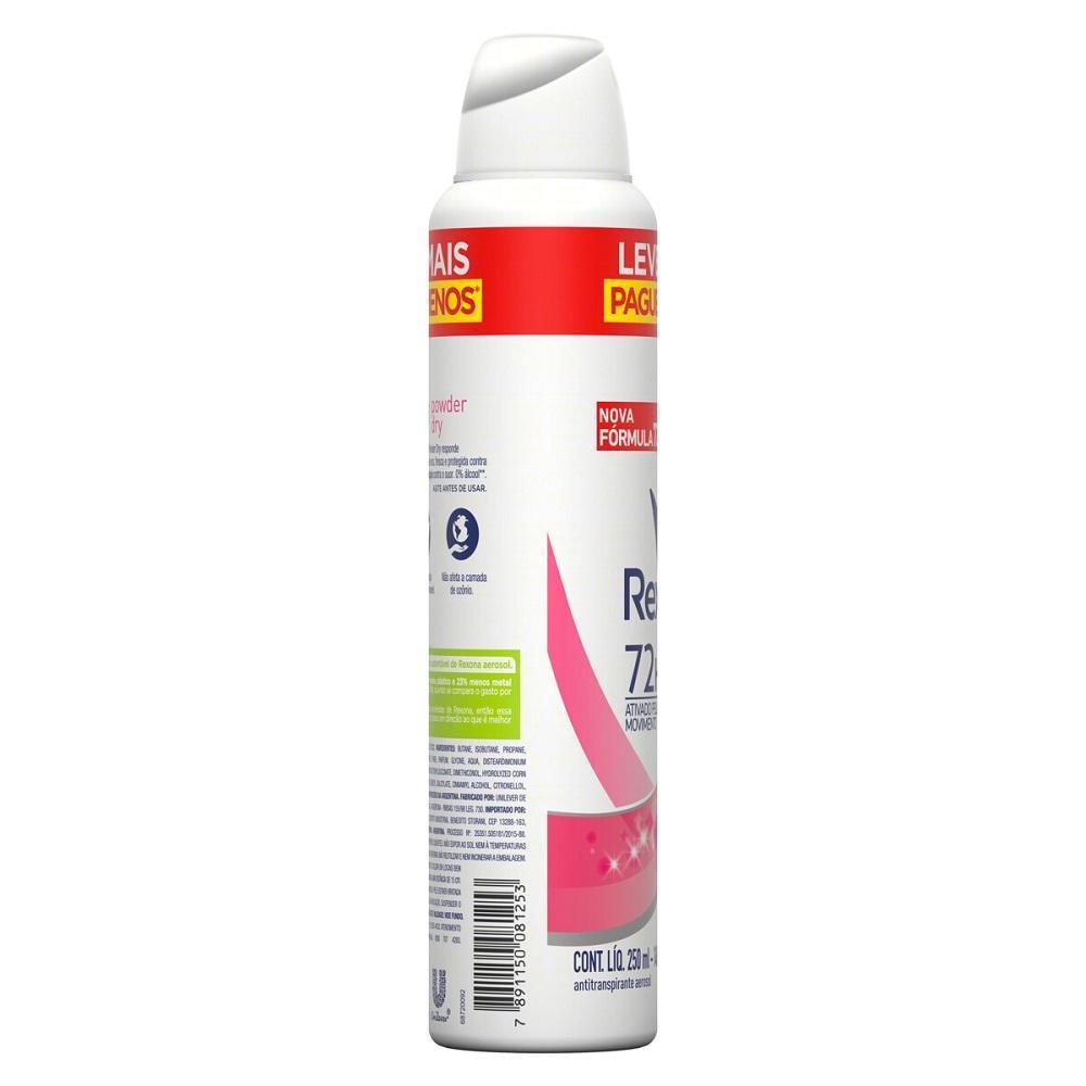 Kit 3 Desodorantes Antitranspirante Aerosol Feminino Rexona Powder Dry 72 Horas 250ml