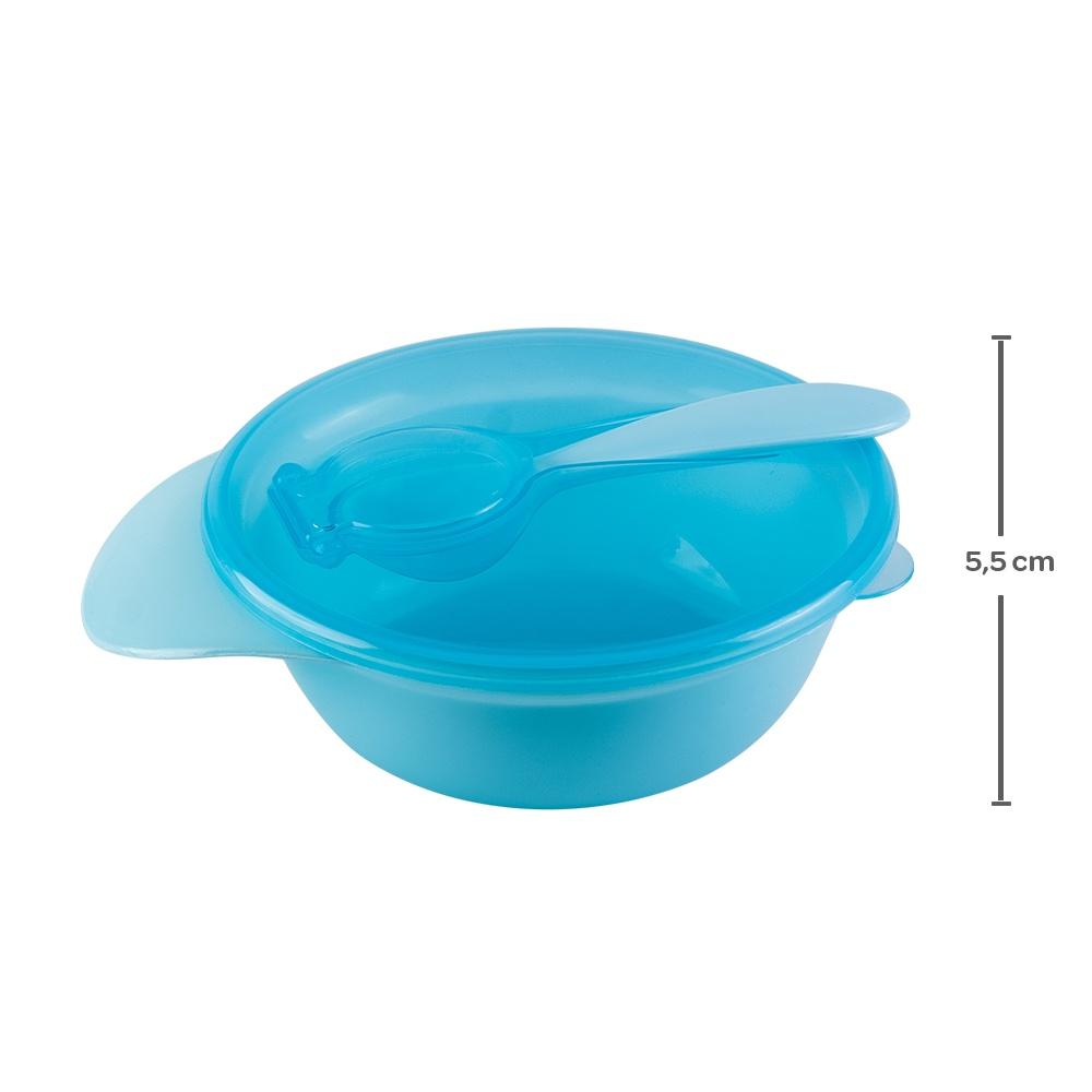 Kit Pratinho Bowl Com Tampa E Colher Buba Prático Higiênico Para Lanche Alimentação Bebê Criança