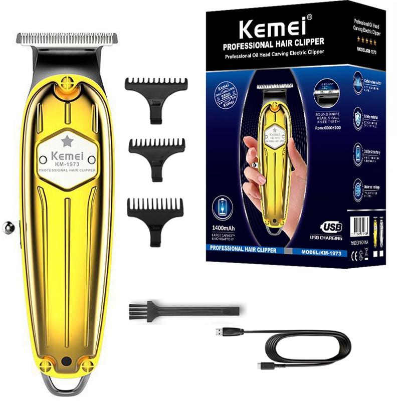 Kemei 1973 1976 TX1 Aparador De Cabelo Todo De Metal Barbeiro Profissional Cortador Elétrico Combo Masculino PRO Cord Máquina De Corte Sem Fio