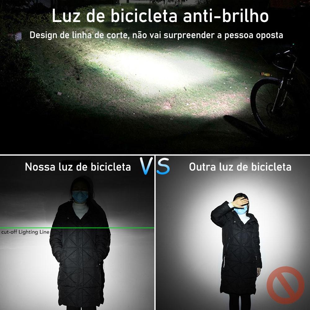 Newboler Luz Frontal De Bicicleta 6000 Lúmens USB Recarregável 8000mah IPX6 À Prova D Água Flash Light Aluminum Shell Acessórios