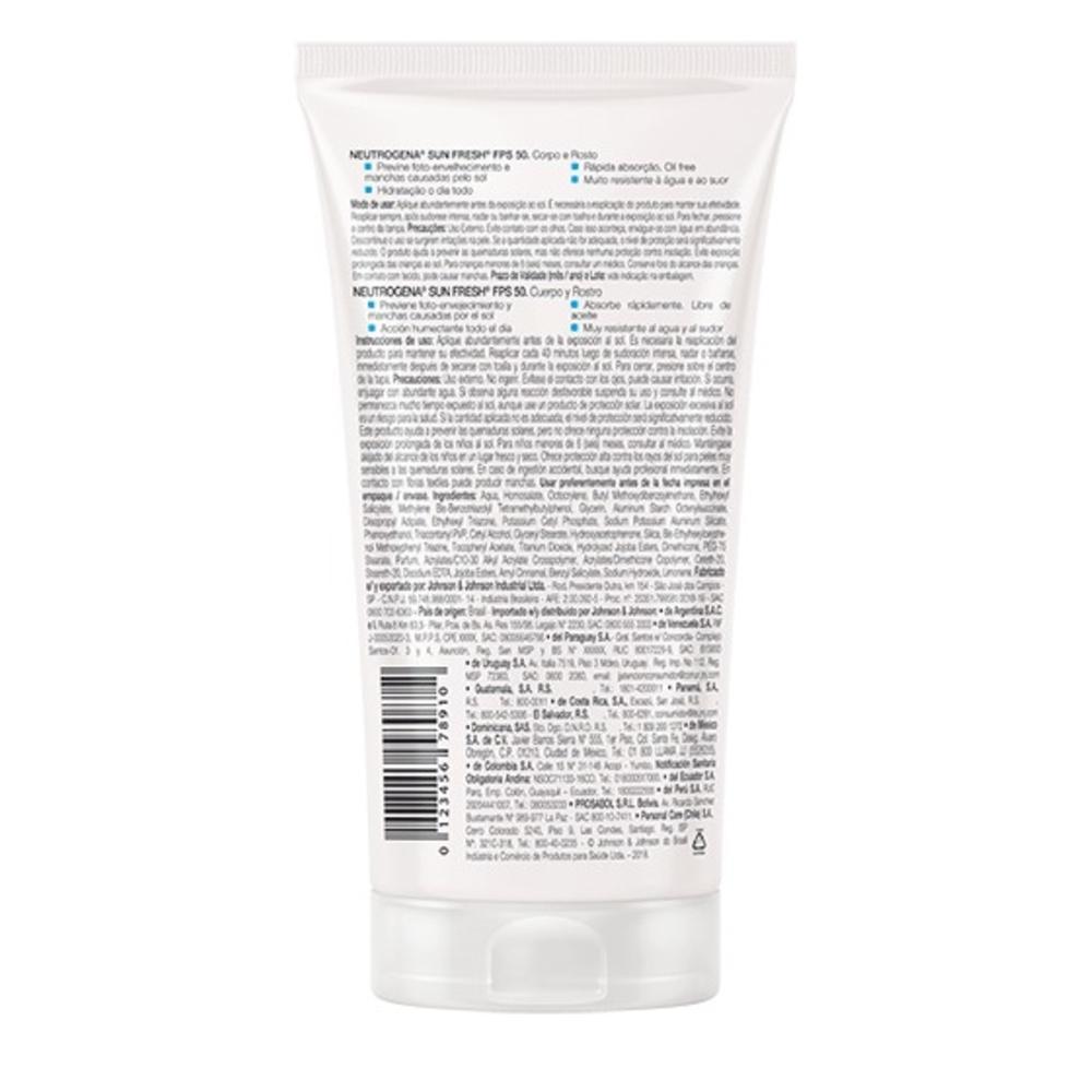 Protetor Solar Neutrogena Sun Fresh FPS 50 120ml