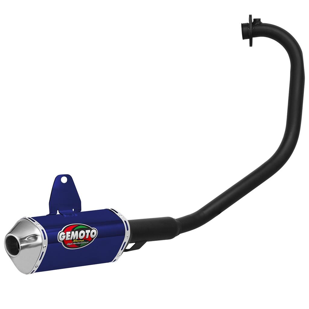 Escapamento Escape Gemoto Racing 3 Trioval Moto Fazer Factor 150 2013 A 2020 Curva Em Aço Preto