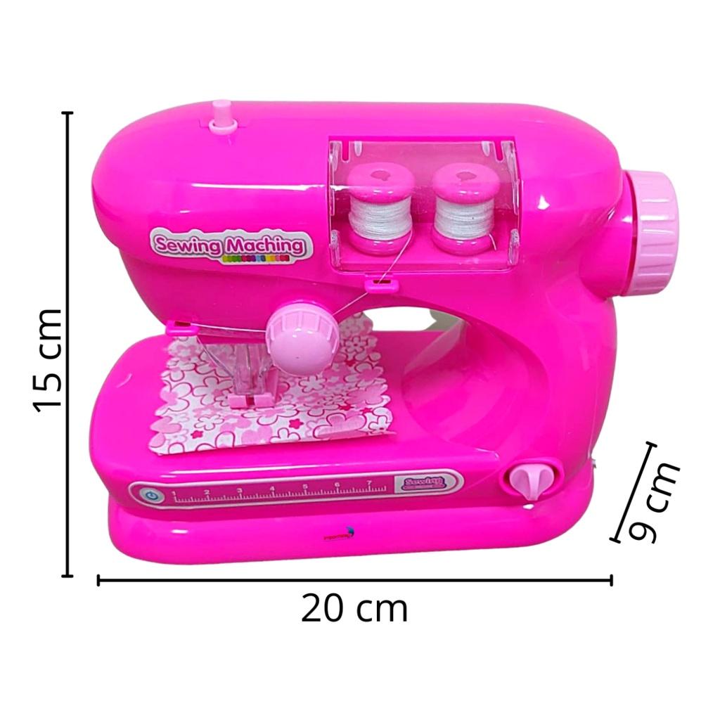 Mini Máquina De Costura Ateliê Infantil Costura De Verdade Com Bobinas Agulha Tecido