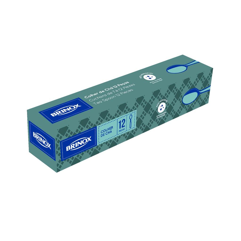 Colher De Chá Brinox Lyon 119 X 1 Mm 12 Peças Aço Inox